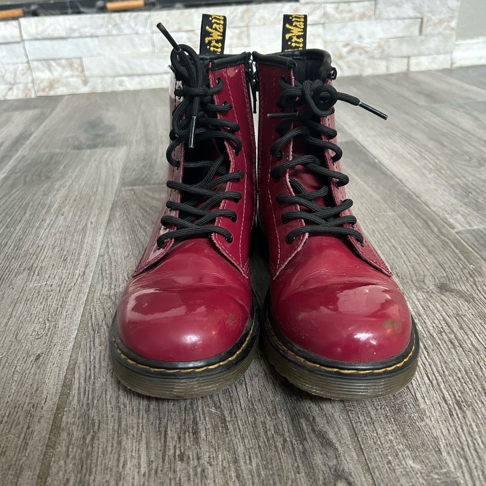 Kids Dr. Martens Burgandy Boots